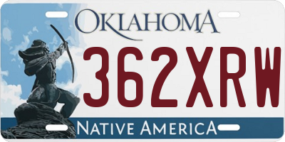 OK license plate 362XRW