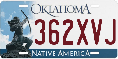 OK license plate 362XVJ
