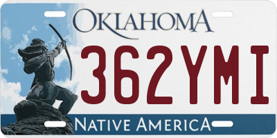 OK license plate 362YMI