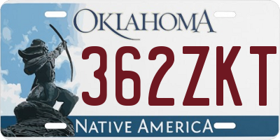 OK license plate 362ZKT
