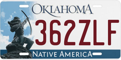 OK license plate 362ZLF