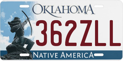 OK license plate 362ZLL