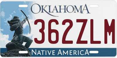 OK license plate 362ZLM