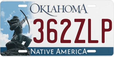 OK license plate 362ZLP
