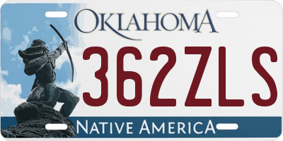 OK license plate 362ZLS