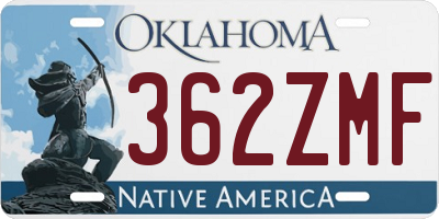 OK license plate 362ZMF