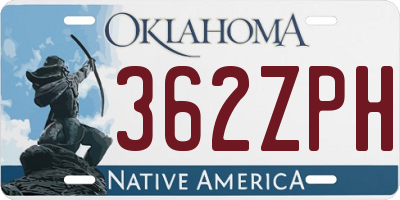 OK license plate 362ZPH