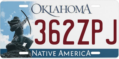 OK license plate 362ZPJ