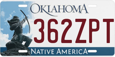 OK license plate 362ZPT
