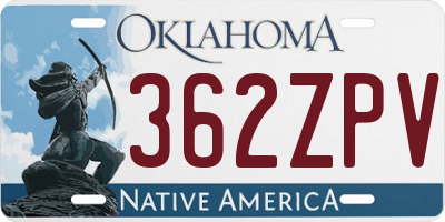 OK license plate 362ZPV