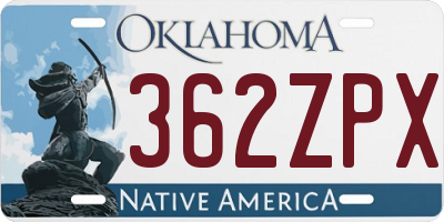 OK license plate 362ZPX