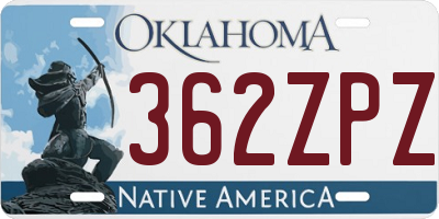 OK license plate 362ZPZ