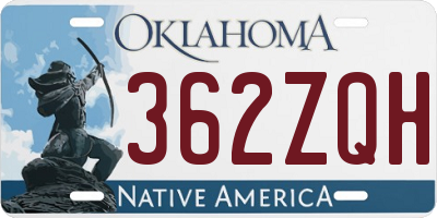 OK license plate 362ZQH