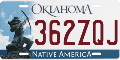 OK license plate 362ZQJ