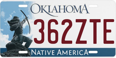 OK license plate 362ZTE