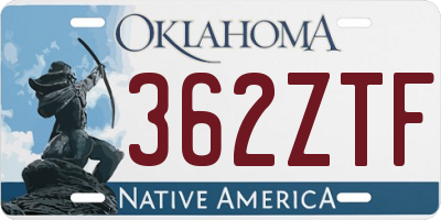 OK license plate 362ZTF