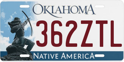 OK license plate 362ZTL