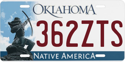 OK license plate 362ZTS