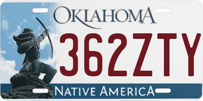 OK license plate 362ZTY