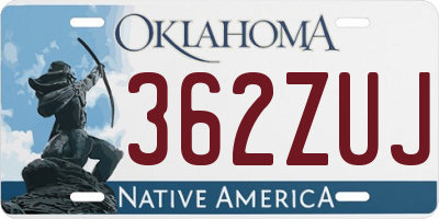 OK license plate 362ZUJ