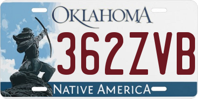 OK license plate 362ZVB