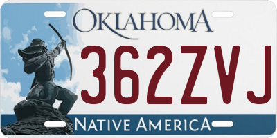 OK license plate 362ZVJ