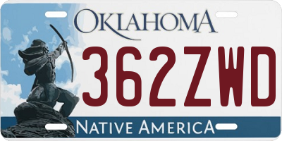 OK license plate 362ZWD