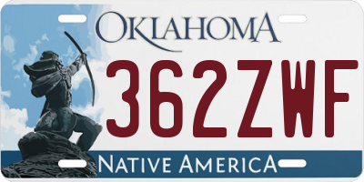 OK license plate 362ZWF
