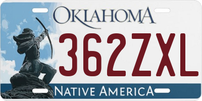 OK license plate 362ZXL