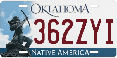 OK license plate 362ZYI
