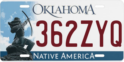 OK license plate 362ZYQ