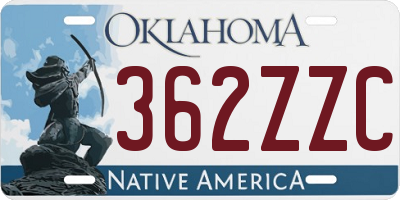 OK license plate 362ZZC