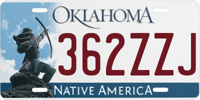 OK license plate 362ZZJ