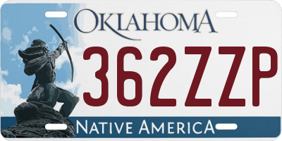 OK license plate 362ZZP