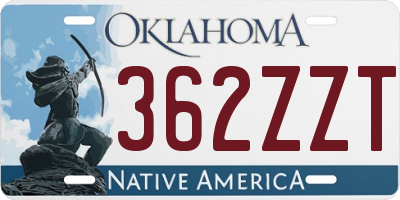 OK license plate 362ZZT