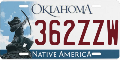 OK license plate 362ZZW