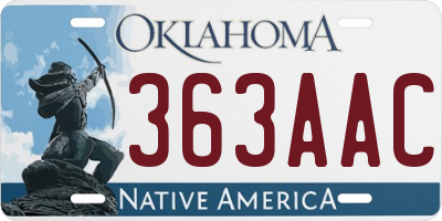 OK license plate 363AAC