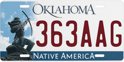 OK license plate 363AAG