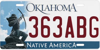 OK license plate 363ABG