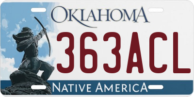 OK license plate 363ACL
