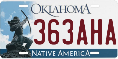 OK license plate 363AHA