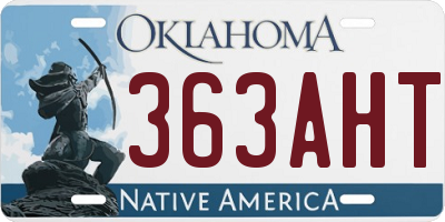 OK license plate 363AHT