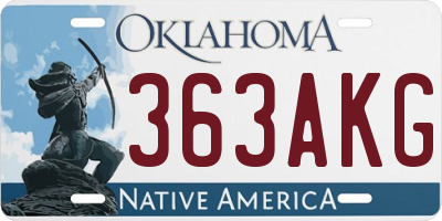 OK license plate 363AKG