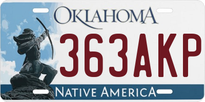 OK license plate 363AKP