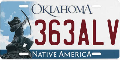 OK license plate 363ALV