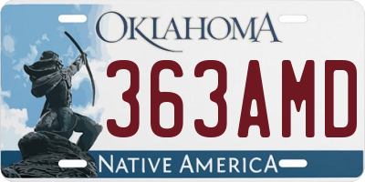OK license plate 363AMD