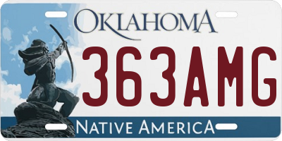 OK license plate 363AMG