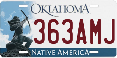 OK license plate 363AMJ