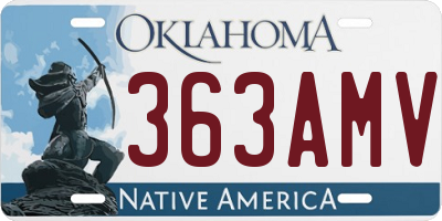 OK license plate 363AMV