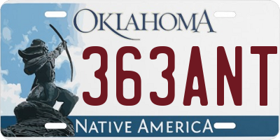 OK license plate 363ANT